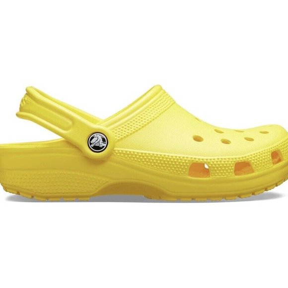 Crocs Classic Clog Slip On Shoes Lemon Yellow - Unisex Crocs - Picture 2 of 5